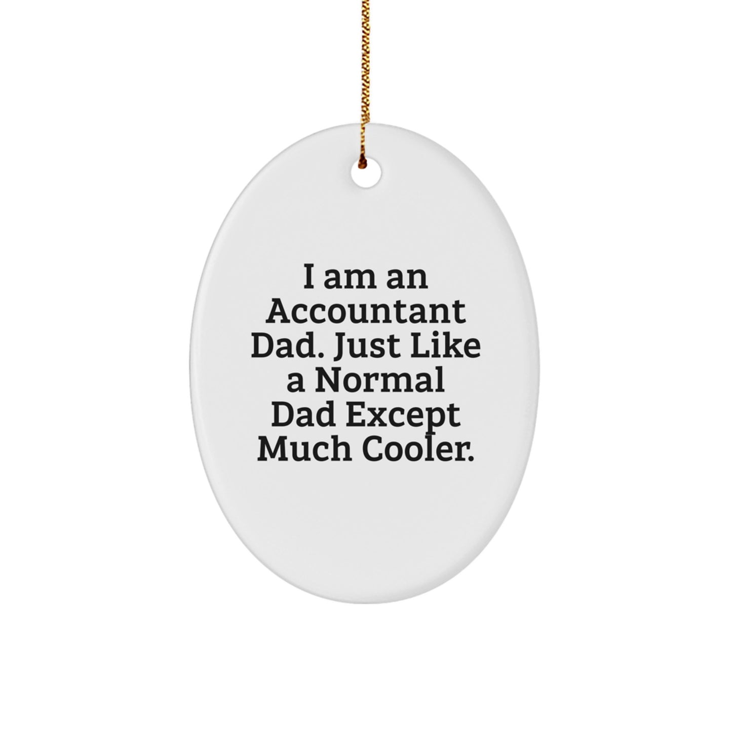 Funny Accountant Dad Oval Ornament, Gifts from Family to Accountant Friends and Coworkers, Christmas Unique Gifts - Image 1
