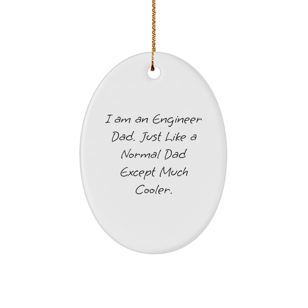 Christmas Gift for Her Engineer Dad Oval Ornament Present - Image 1