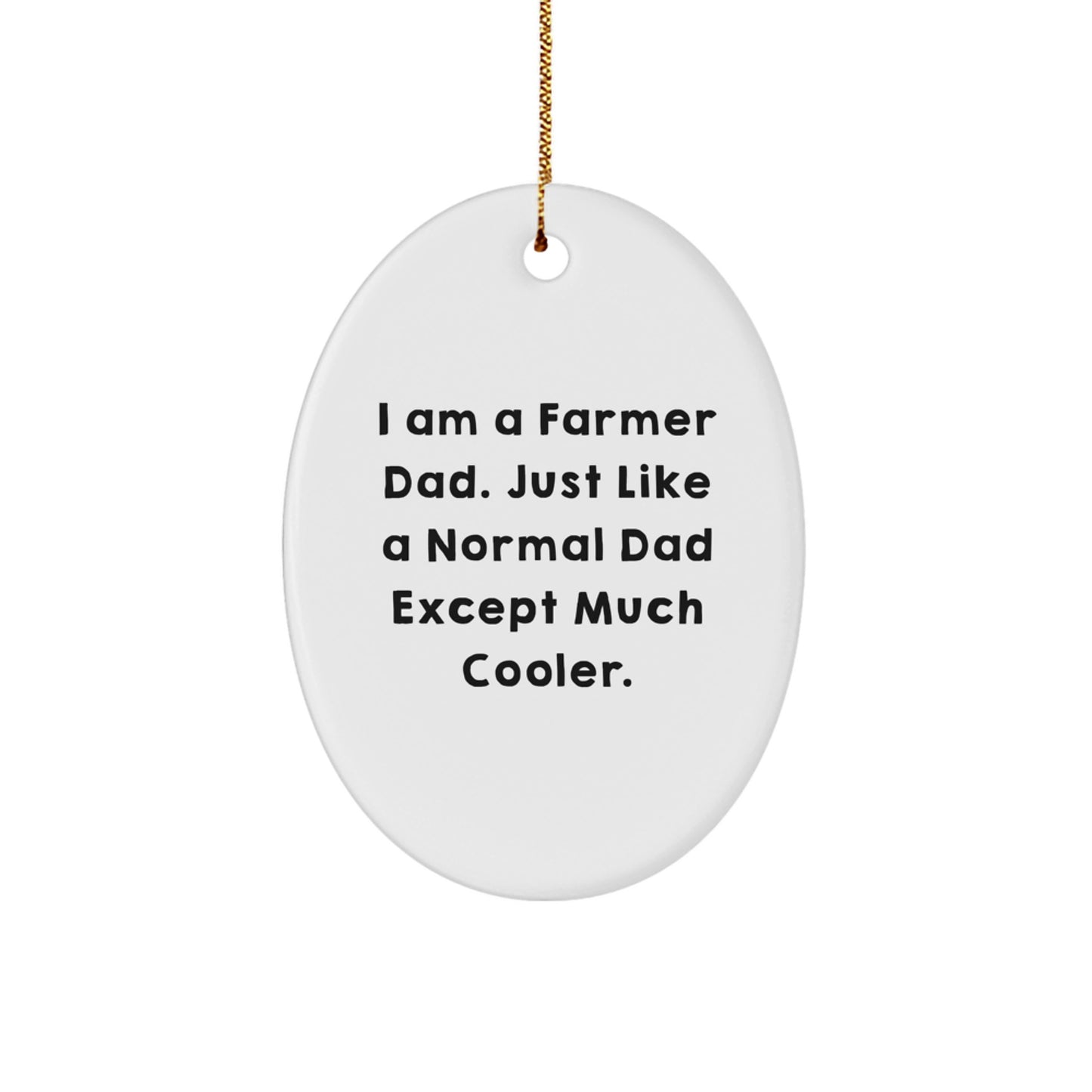 Oval Farmer Dad Christmas Ornament Idea for Coworkers Seasonal Gift - Image 1