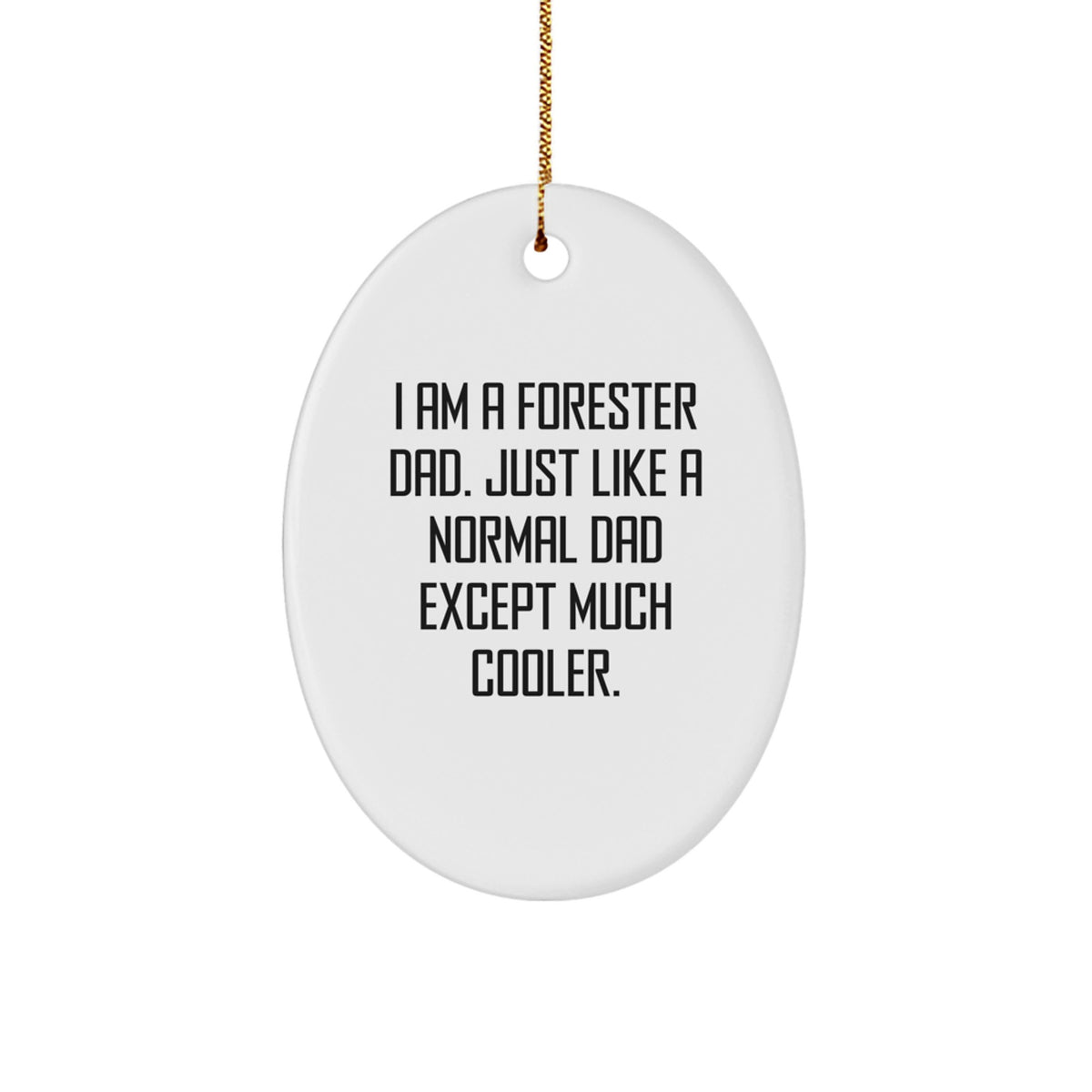 Oval Forester Dad Christmas Ornament Idea for Coworkers Gift - Image 1