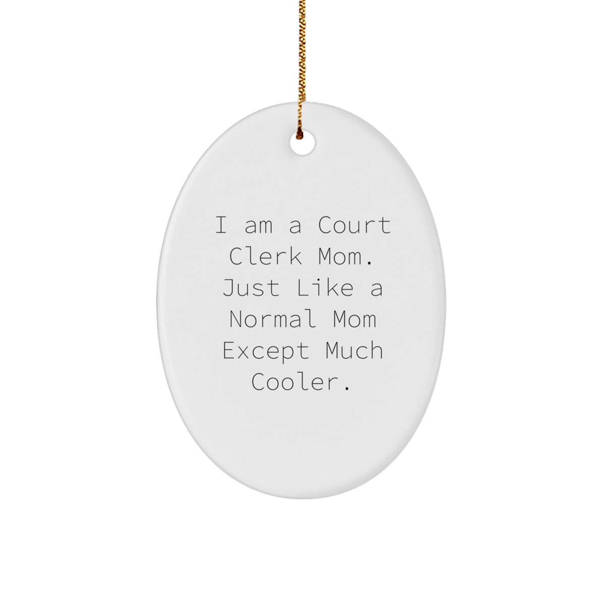Court Clerk Keepsake Holiday Christmas Ornament for Him Gift - Image 1