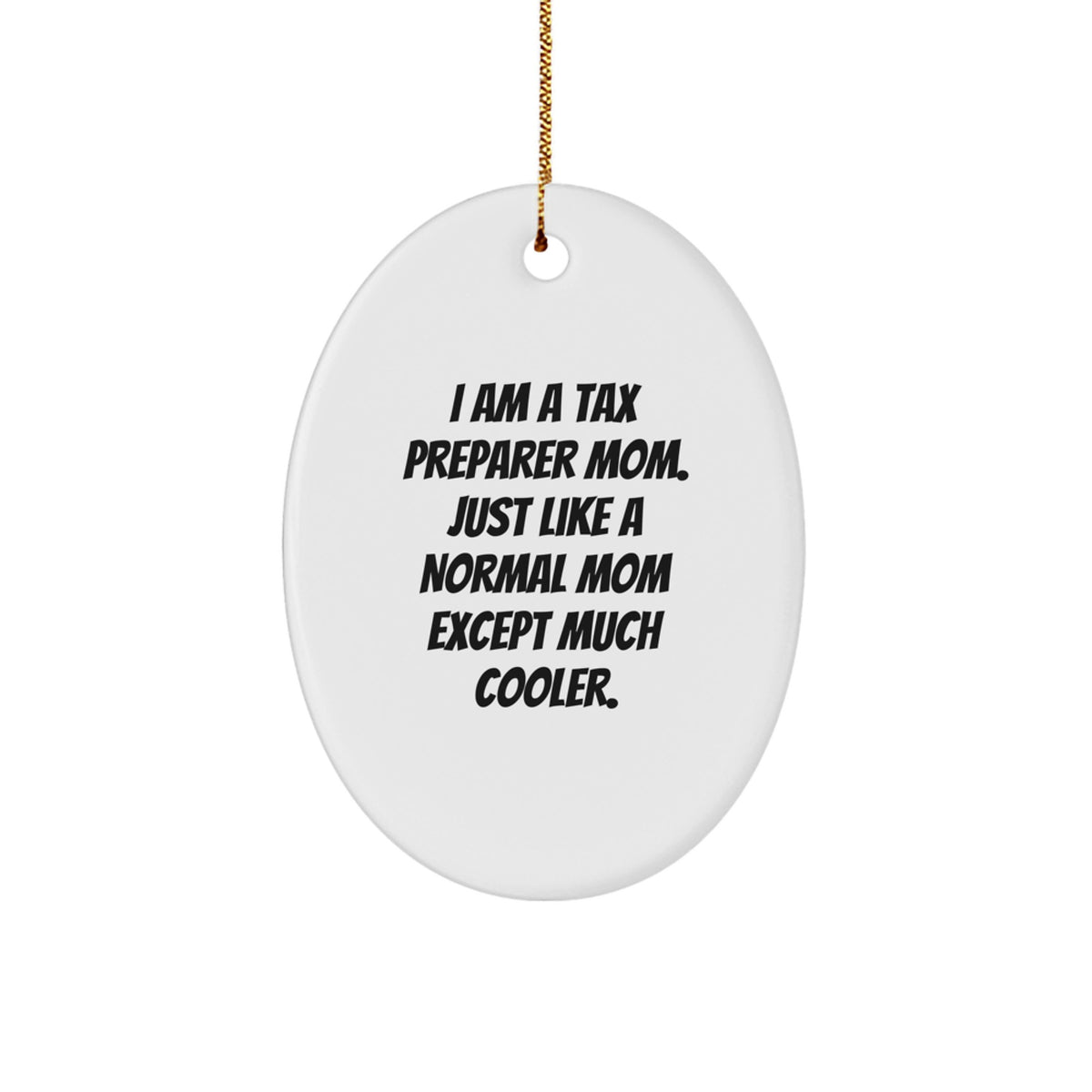 Tax Preparer Oval Christmas Ornament Gift for Coworkers – Much Cooler - Image 1