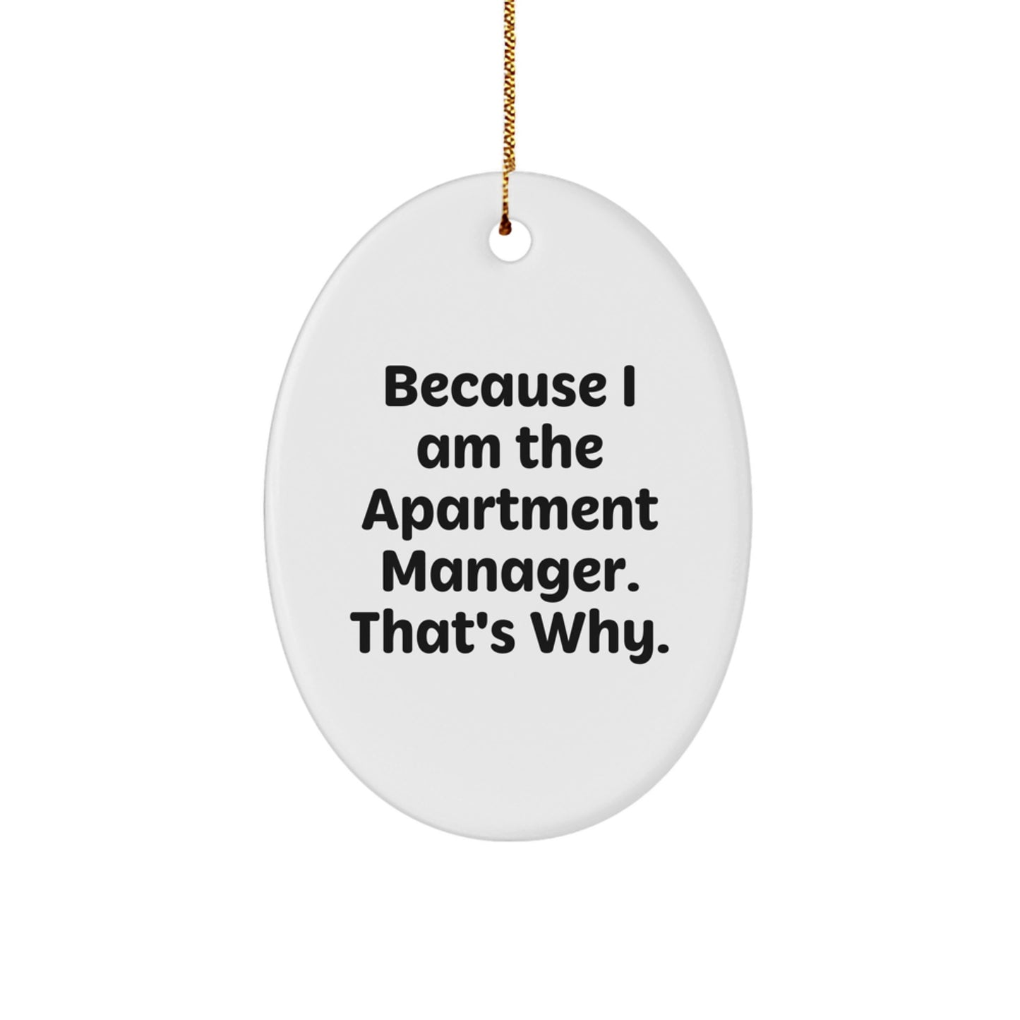 Funny Apartment Manager Oval Ornament Gifts from Friends for Men Women Coworkers - Image 1