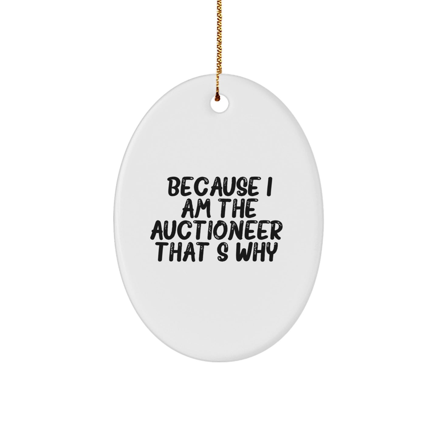 Christmas Gift for Roommates – Collectible Oval Ornament for Auctioneer - Image 1