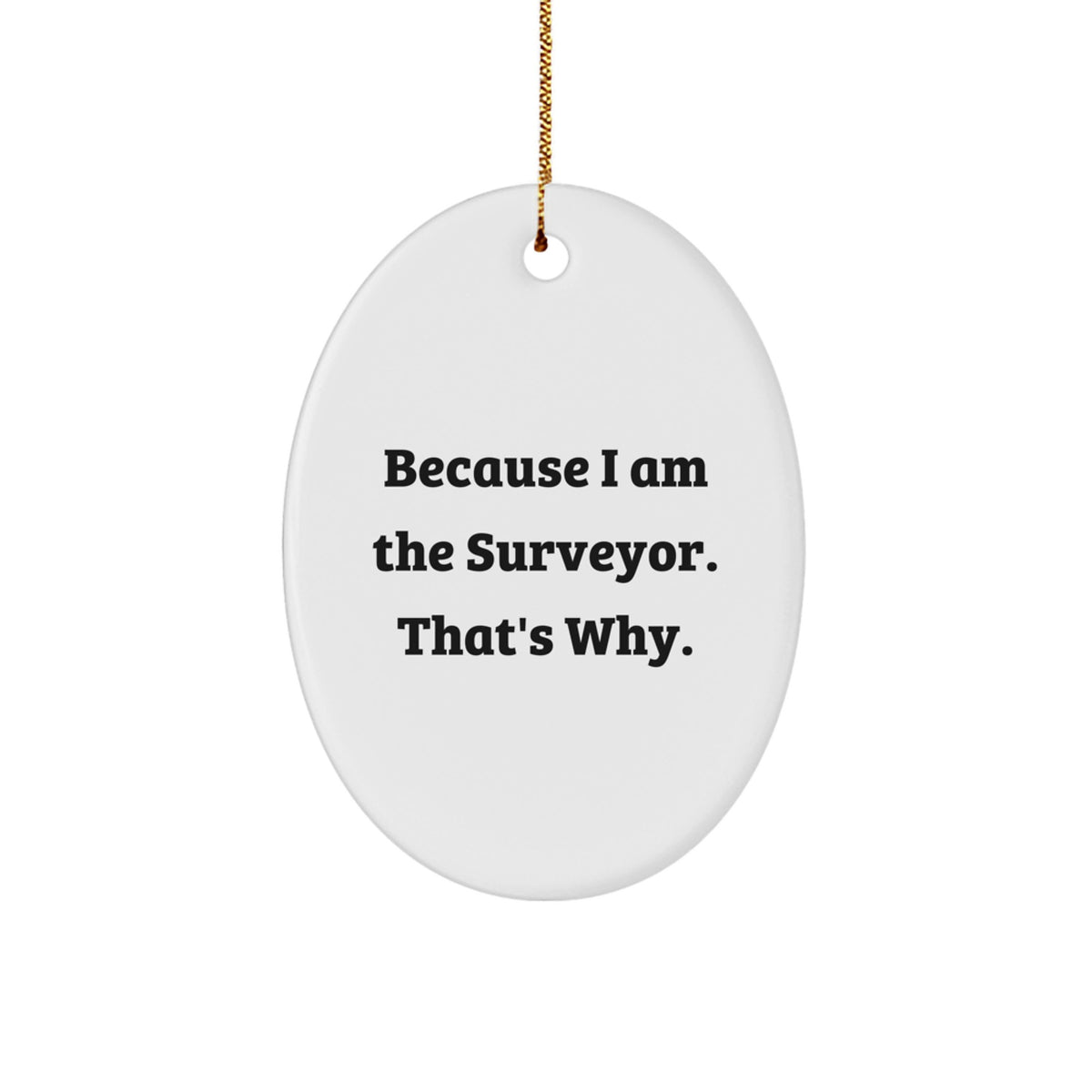 Witty Surveyor Christmas Ornament Gift for Friends - Because I Am The - Image 1