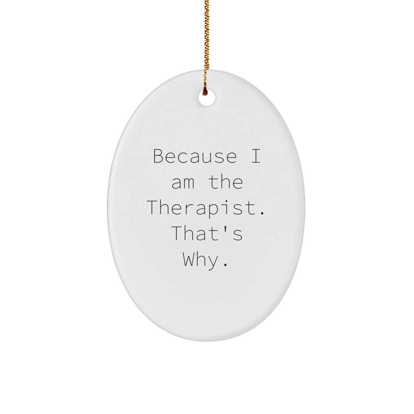 Therapist Oval Ornament Keepsake for Him Holiday Christmas Gift Bright - Image 1