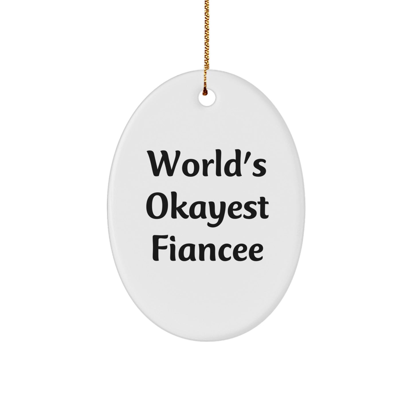 Fiancee Oval Ornament Christmas Gift for Coworkers Holiday Idea - Image 1