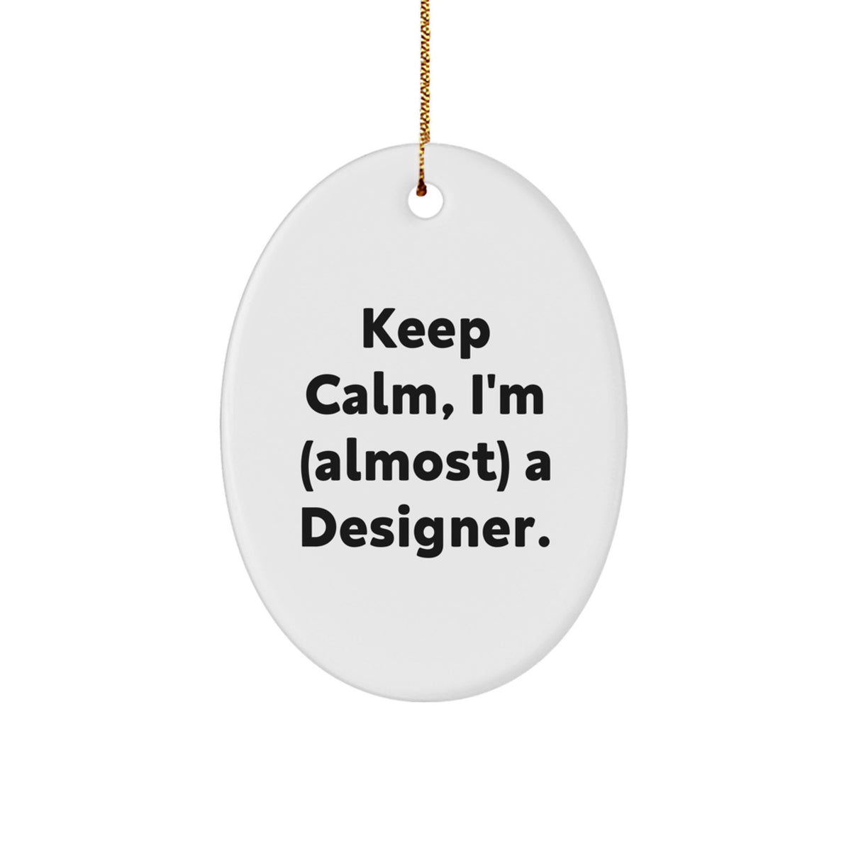 Oval Designer Christmas Ornament for Coworkers Gift Keep Calm - Image 1