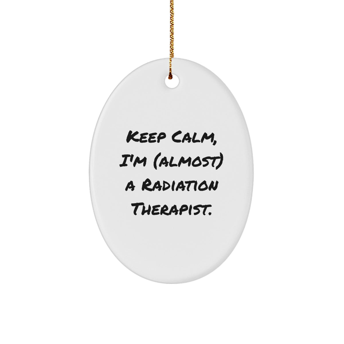 Oval Radiation Therapist Christmas Unique Gift for Coworkers Idea Keep Calm - Image 1