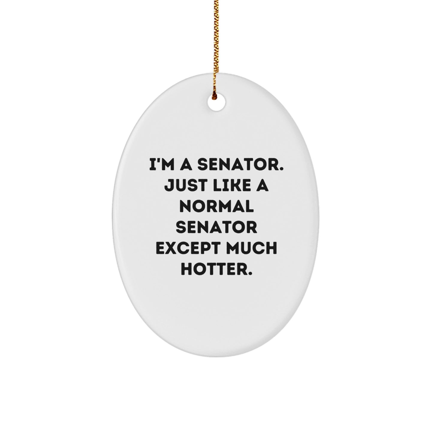 Funny Senator Oval Ornament Gifts from Friends for Senator Men - Christmas Unique Gifts - Image 1