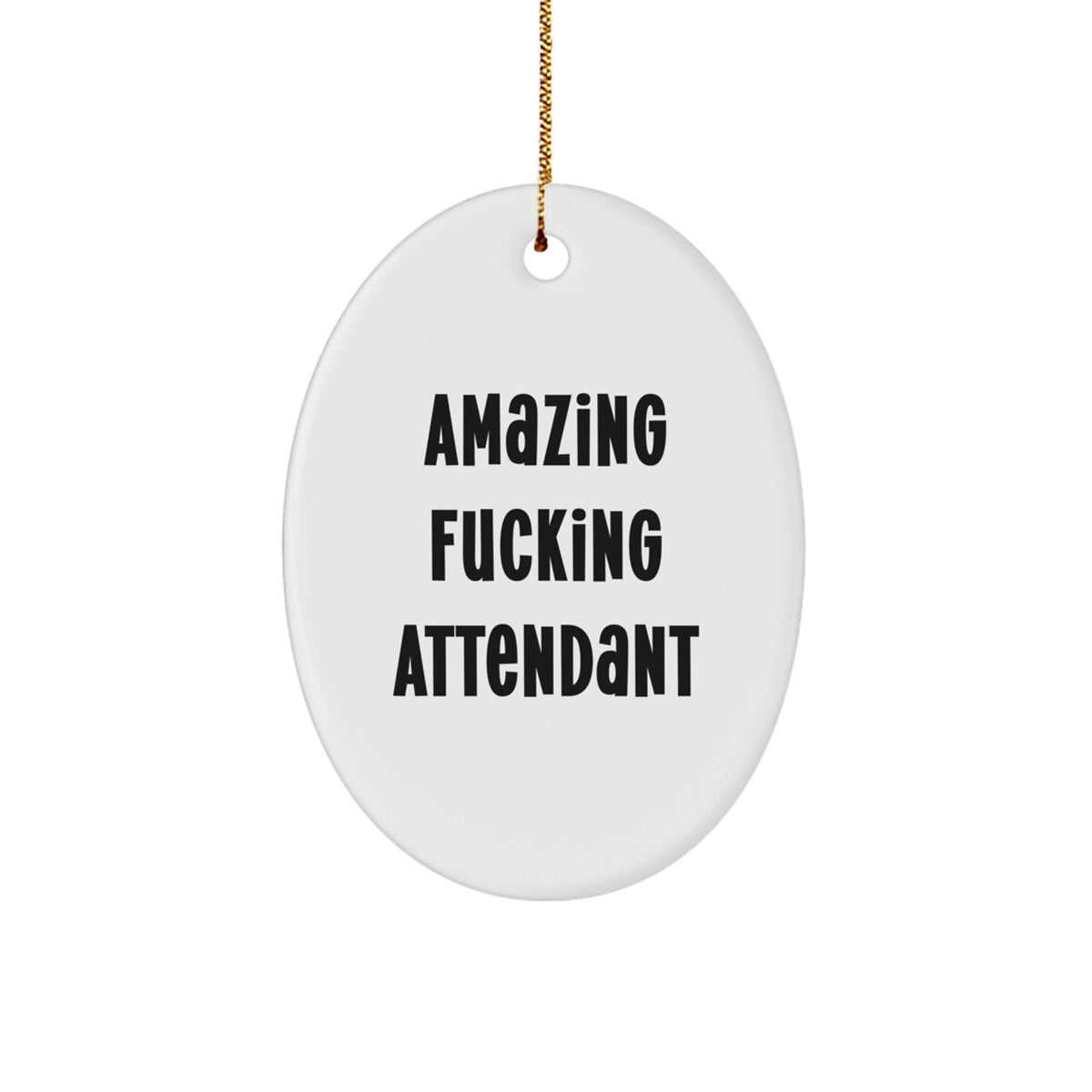 Attendant Oval Christmas Ornament Idea for Coworkers Holiday Gift - Image 1