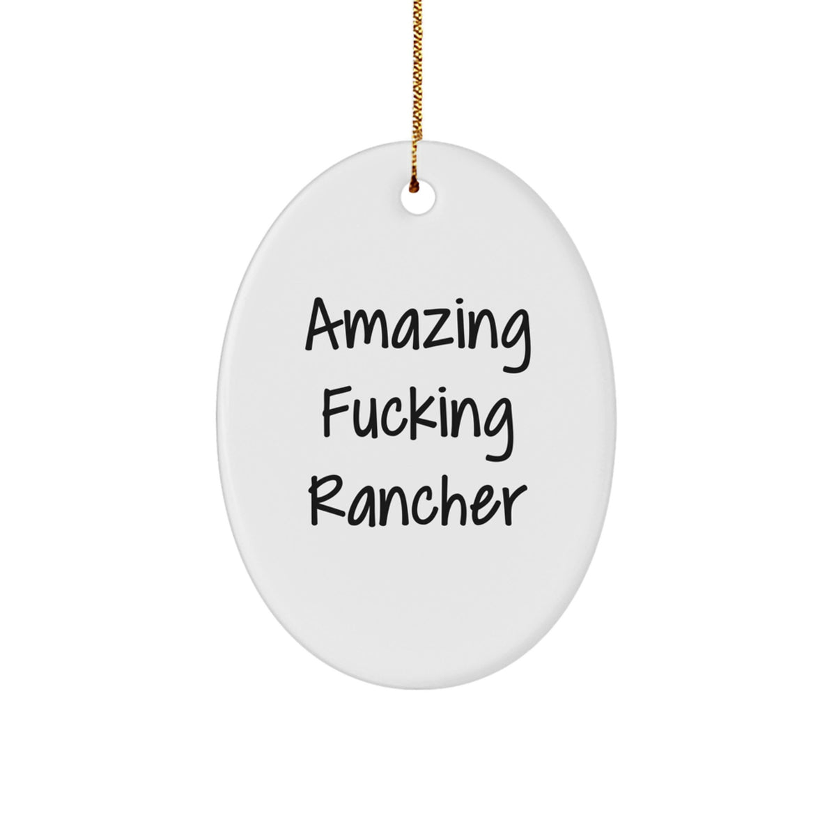 Christmas Gift Keepsake Oval Ornament for Roommates – Rancher - Image 1
