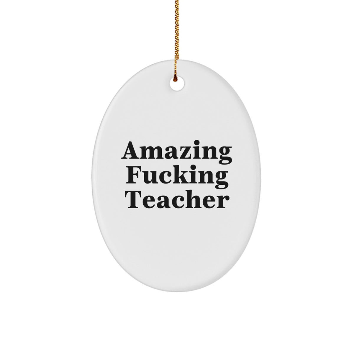 Oval Teacher Christmas Ornament Keepsake for Coworkers Gift Idea - Image 1