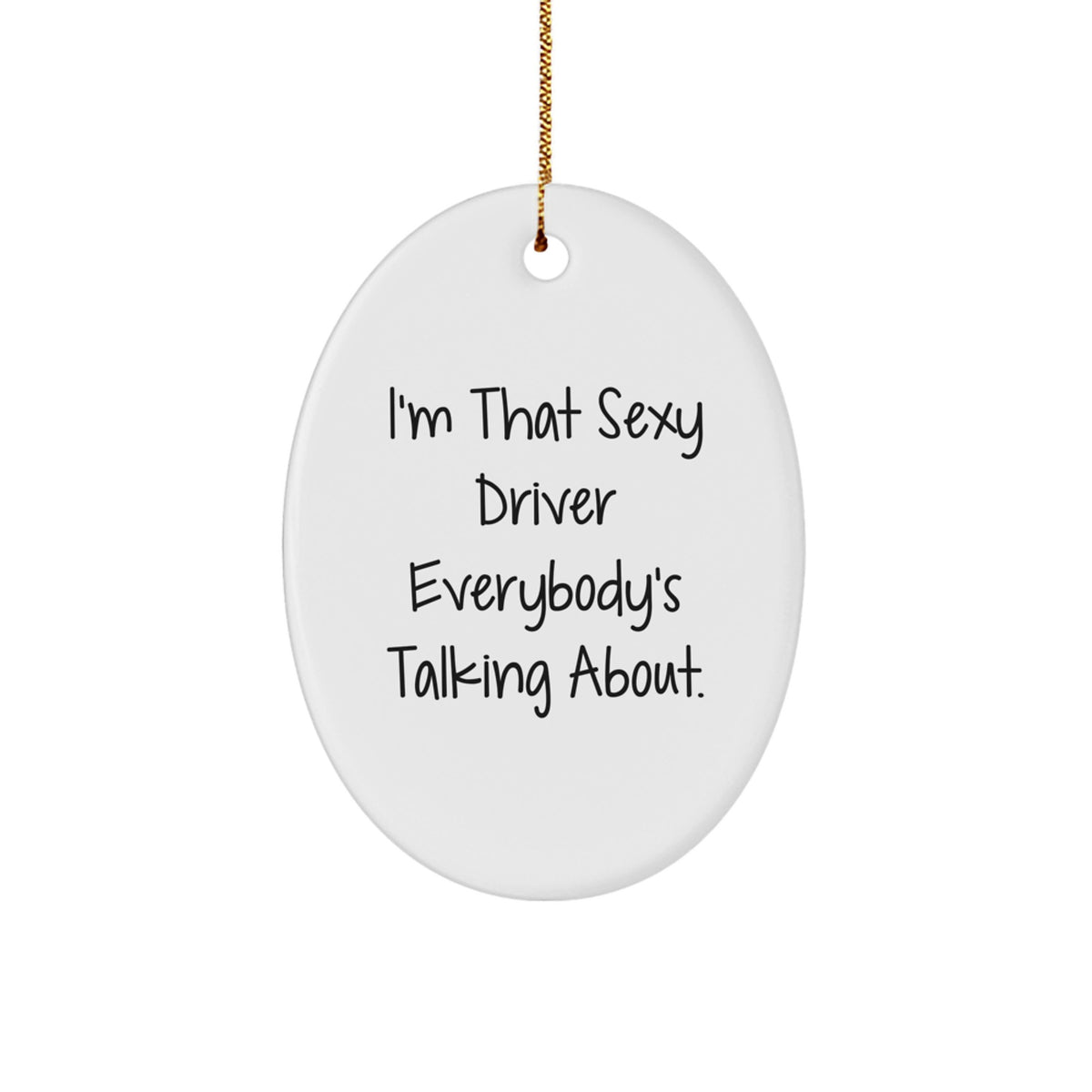 Driver Christmas Gift Oval Ornament for Her Holiday Keepsake Present - Image 1