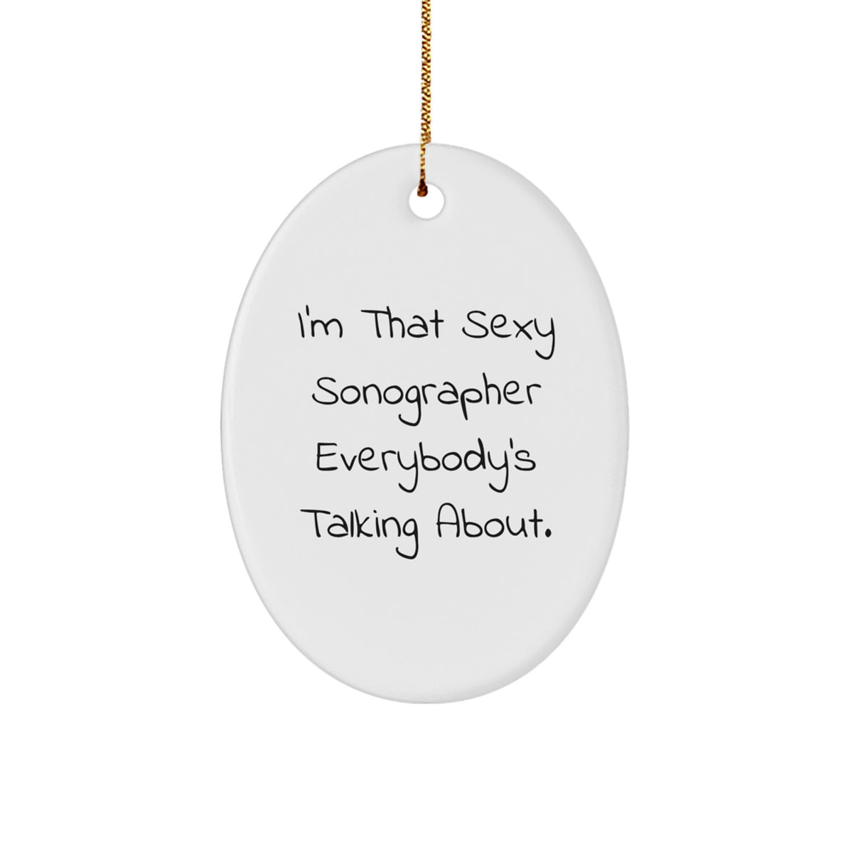 Oval Sonographer Christmas Ornament Bright Fun Gift for Coworkers Idea - Image 1
