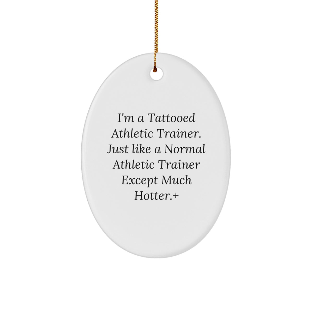 Oval Athletic Trainer Christmas Ornament for Coworkers Gift Idea - Image 1