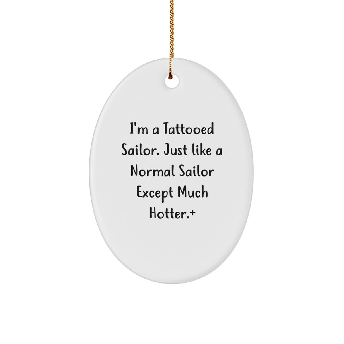 Witty Christmas Ornament Gift for Friends - Tattooed Sailor Novelty - Image 1