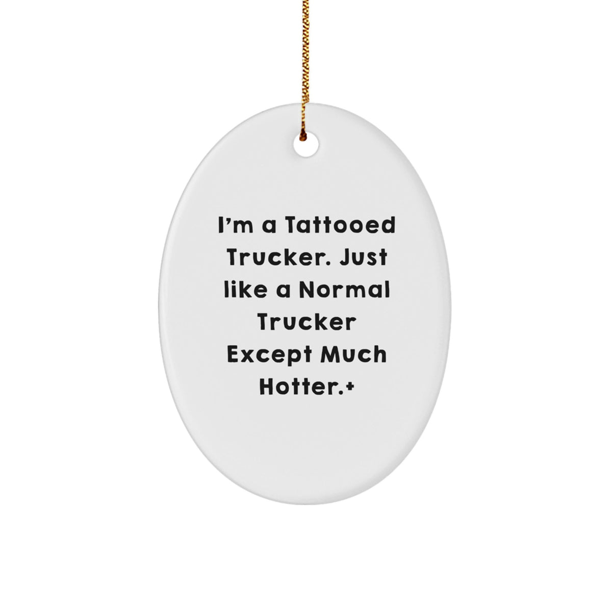 Spicy Christmas Ornament Gift for Friends - Tattooed Trucker Novelty - Image 1