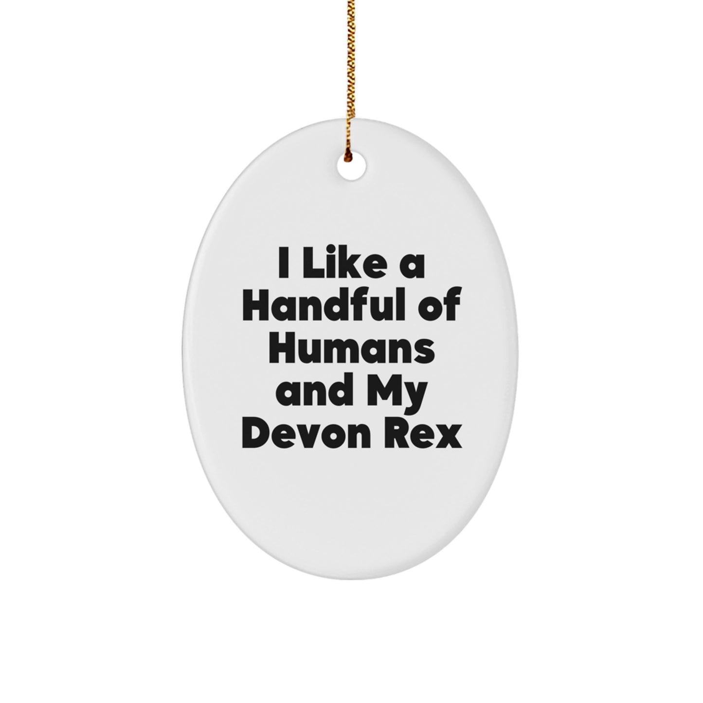 Funny Devon Rex Cat Quotes Oval Ornament Gifts from Friends for Christmas - Image 1