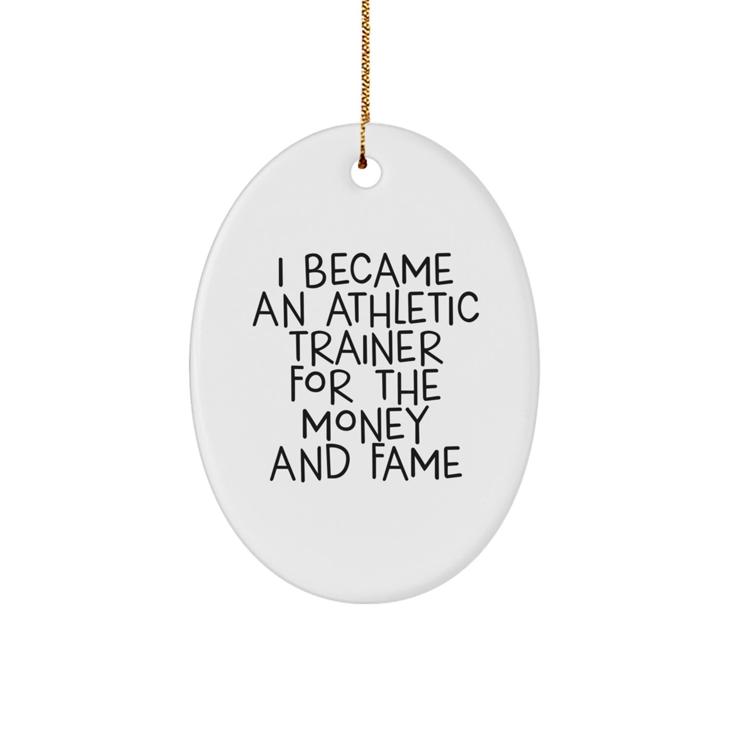 Funny Athletic Trainer Gifts, Oval Ornament for Men Women Friends Coworkers Family, Christmas Unique Present from - Image 1