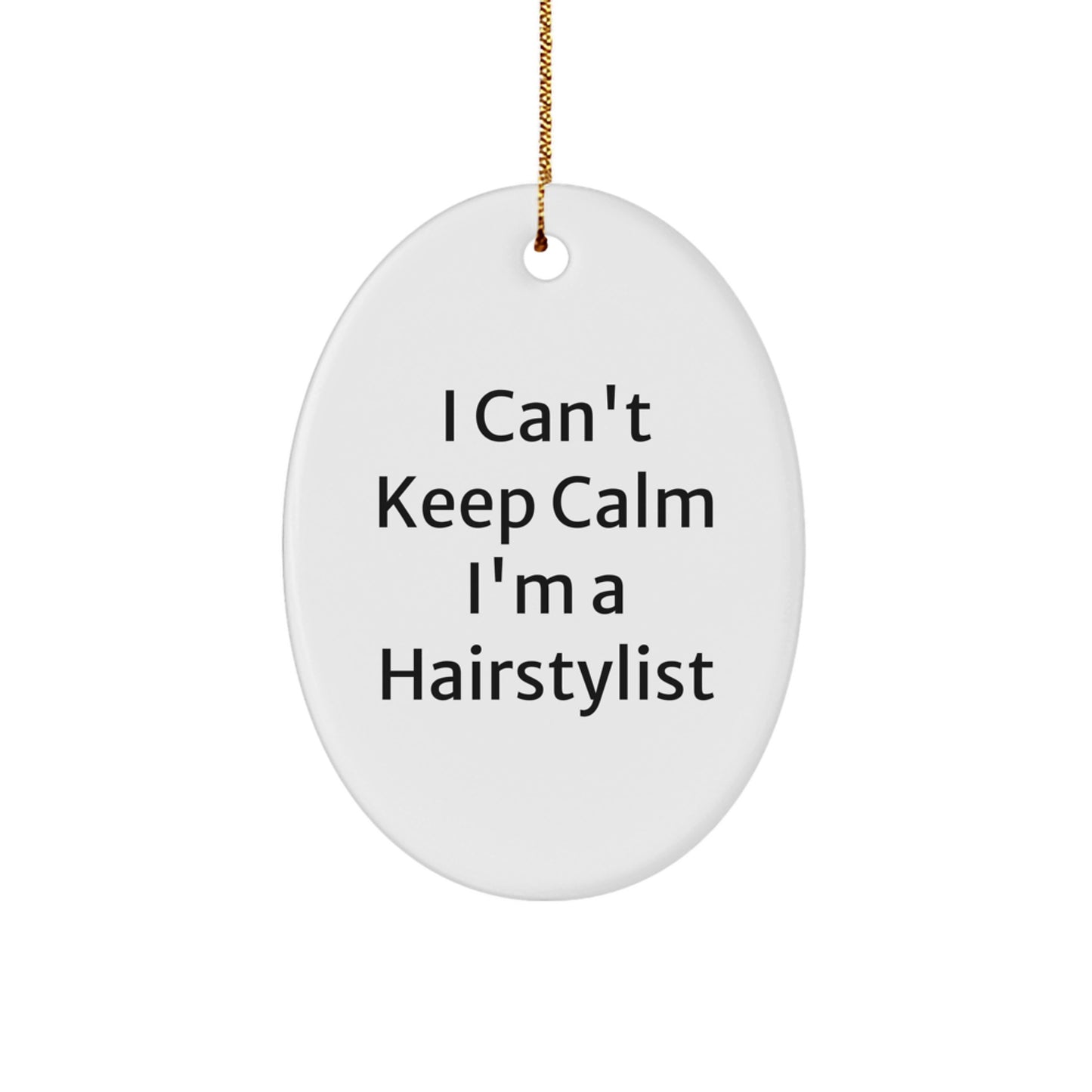 Funny Hairstylist Gifts from Friends - Oval Ornament for Christmas Unique Presents - Image 1