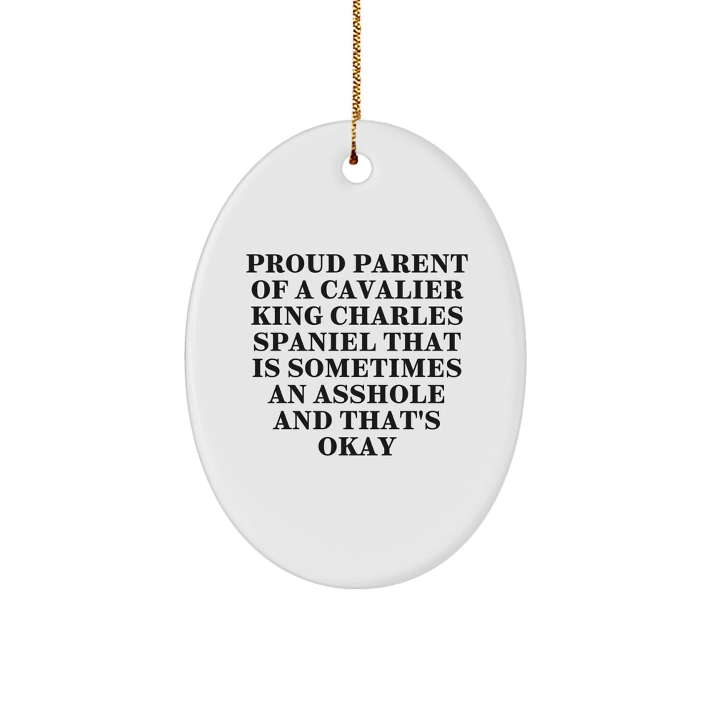Unique Cavalier King Charles Spaniel Dog Oval Ornaments, Funny Christmas Unique Gifts from Friends to Family for Men Women Lovers - Image 1