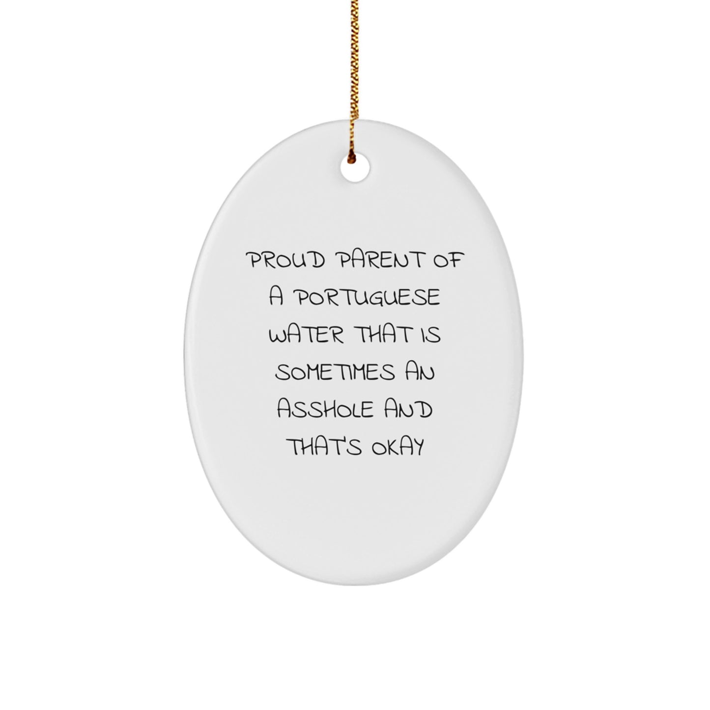 Funny Portuguese Water Dog Gifts - Oval Ornament for Proud Parents, Christmas Unique Gifts from Friends, Family, and Coworkers for Portuguese Water Dog Lovers - Image 1