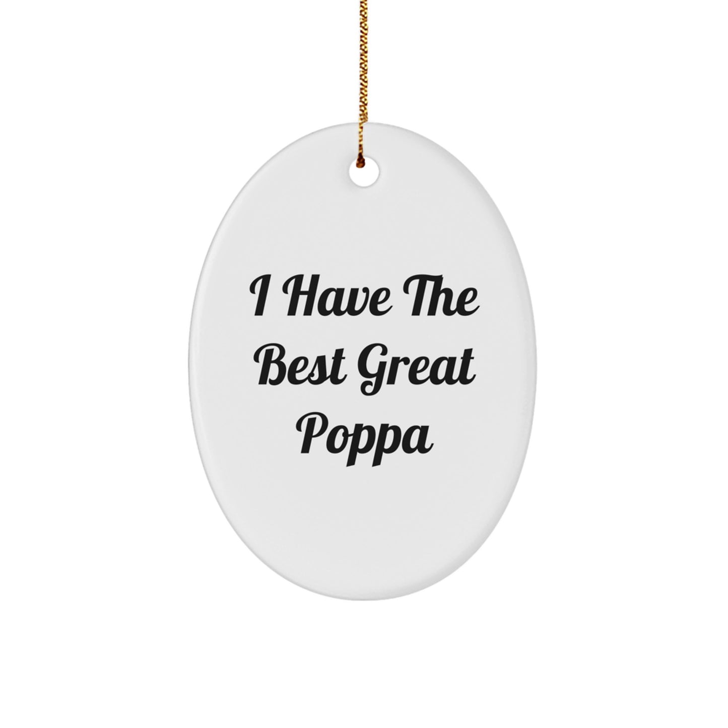 Funny Poppa Oval Ornament Gifts from Family for Christmas Unique Decorations - Image 1