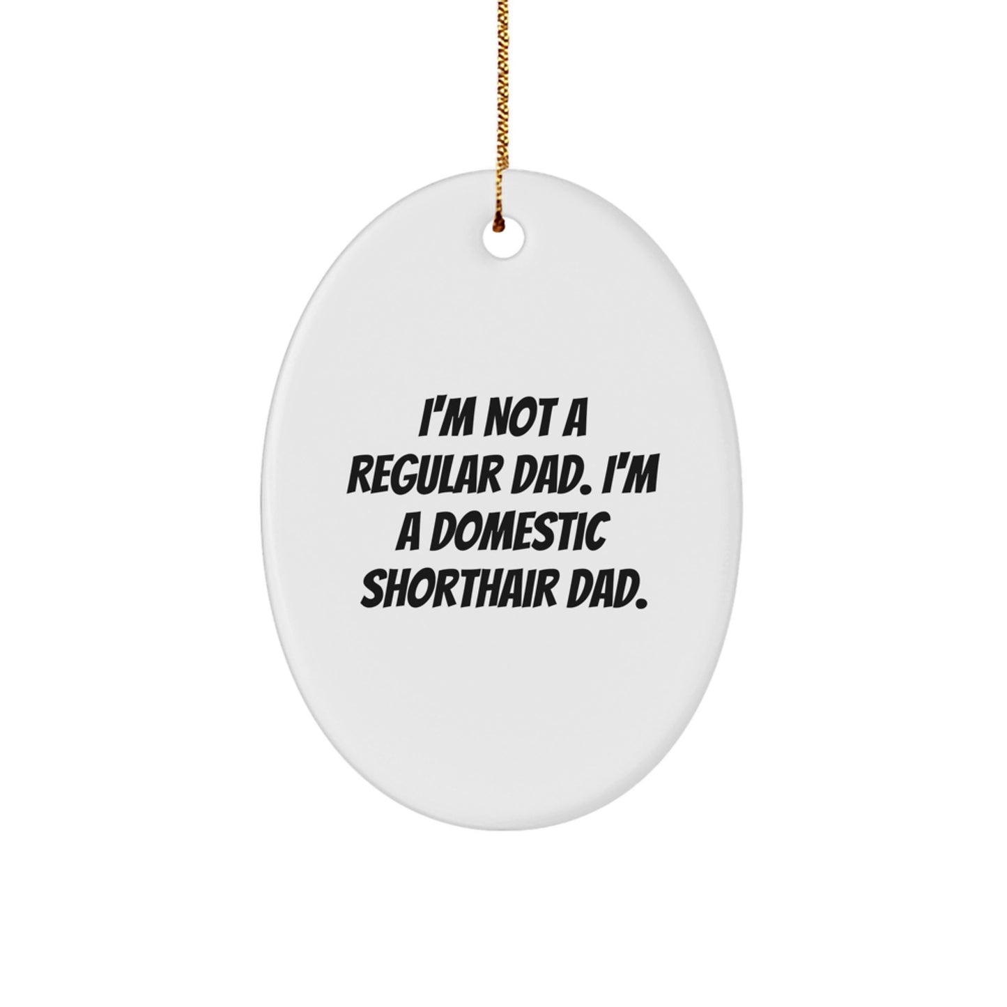 Domestic Shorthair Cat Oval Ornament Gifts from Dad for Christmas Unique - Image 1