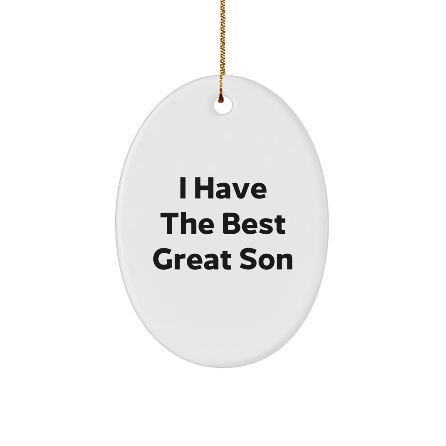 Funny Son Quotes Oval Ornament Gifts from Family for Son, Christmas Unique Son Decorations, Oval Shaped Son Gift - Image 1
