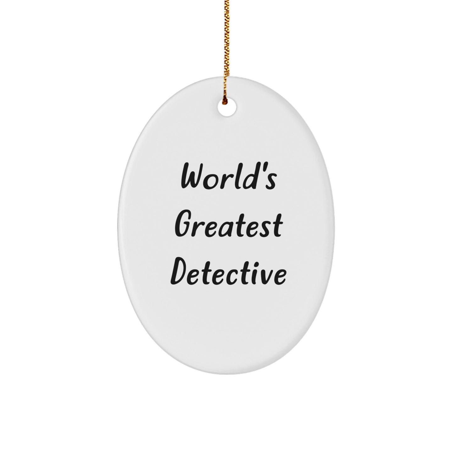 Funny Christmas Unique Gifts from Friends for Men Oval Detective Ornament - Image 1
