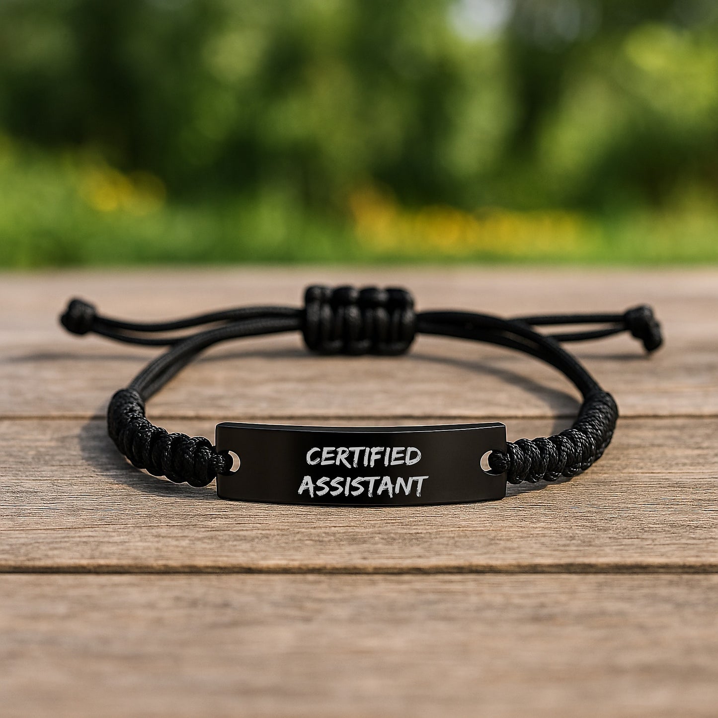Funny Assistant Gifts from Friends for Birthday - Rope Bracelet Certified Assistant Quote - Image 2