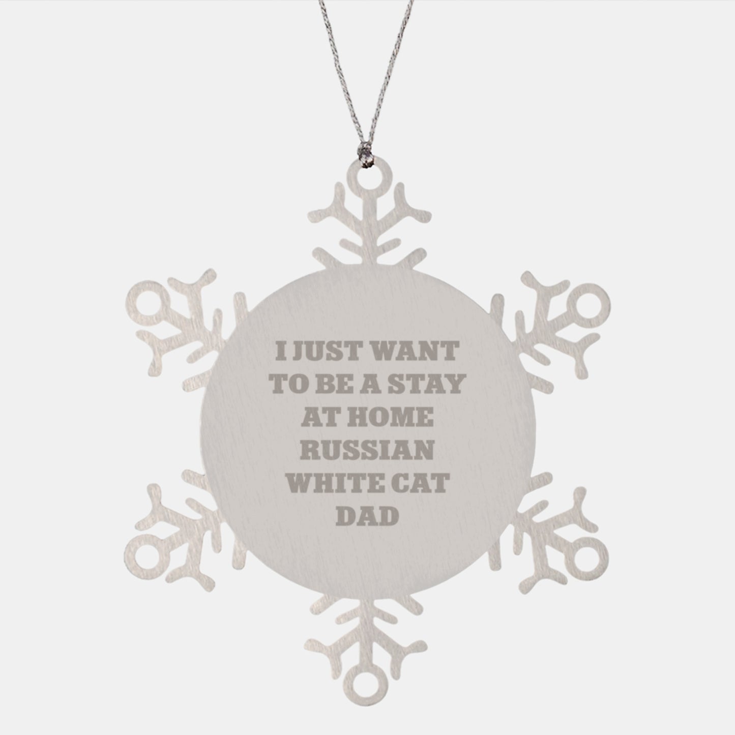 Russian White Cat Dad's Funny Christmas Unique Gift, Snowflake Ornament for Men, Women, Friends, Family, Gifts from Dad, Gifts for Russian White Cat Enthusiasts - Image 1
