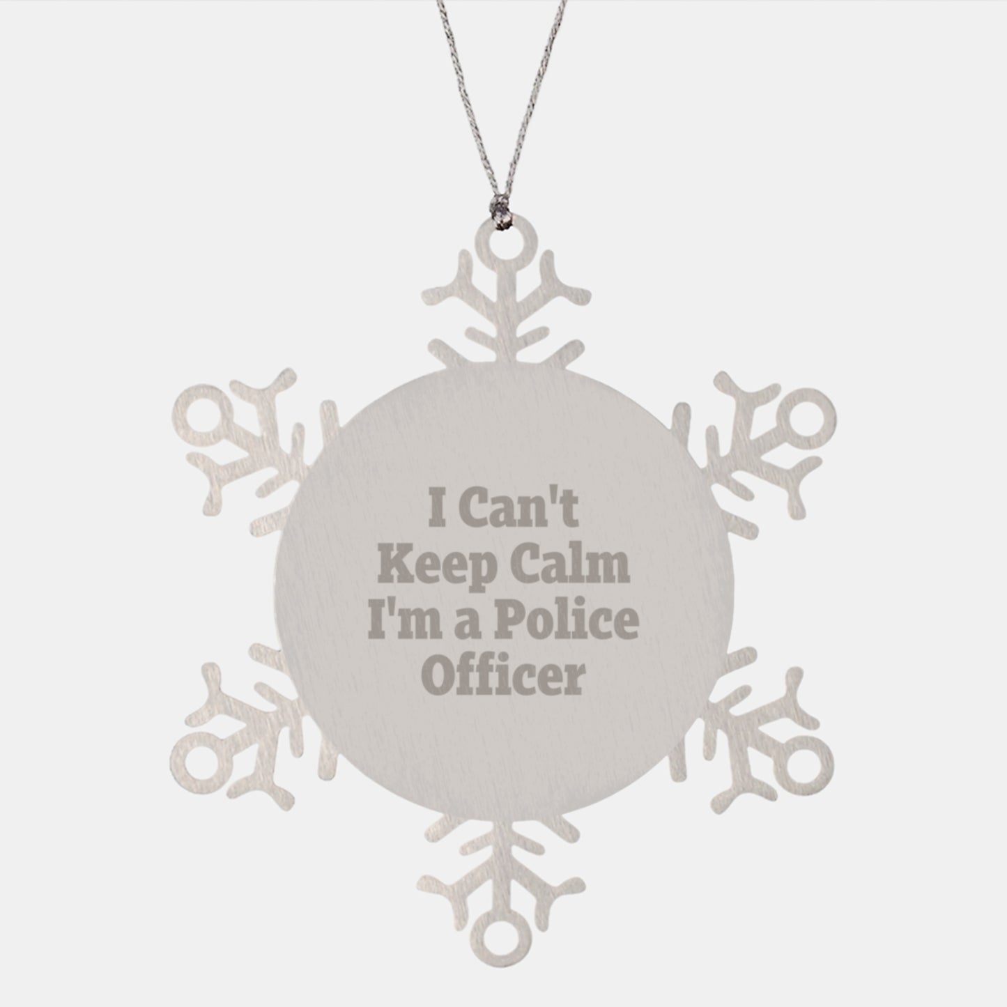 Funny Police Officer Gifts, 'I Can't Keep Calm I'm A Police Officer' Snowflake Ornament for Men, Women, Friends, Coworkers, Family, Christmas Unique Gifts from Police Officers to Loved Ones - Image 1