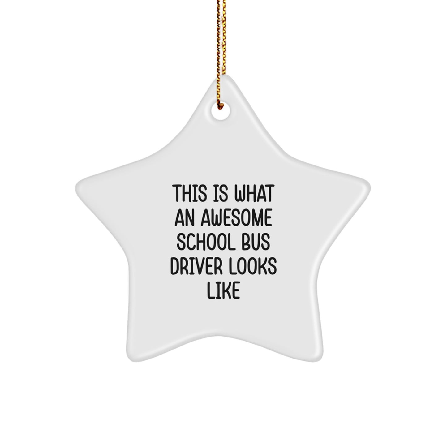 Funny School Bus Driver Gifts from Friends for Men Women Christmas Unique Star Ornament - Image 1