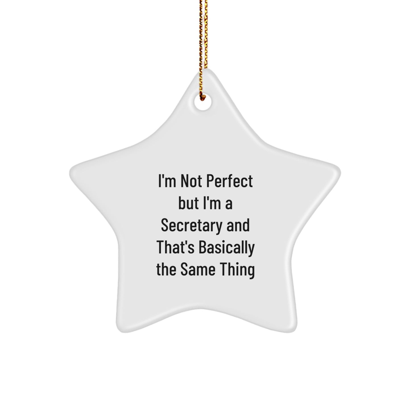 Funny Secretary Gifts from Friends to Family - Star Ornament with 'I'm Not Perfect...' - Image 1