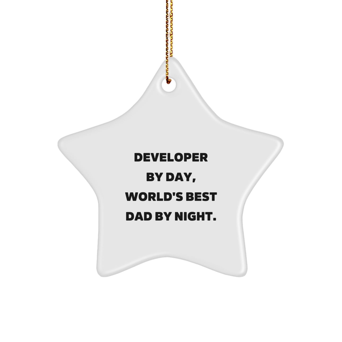 Developer Star Ornament Funny Quote Gifts for Men from Dad, Christmas Unique Star Decorations - Image 1