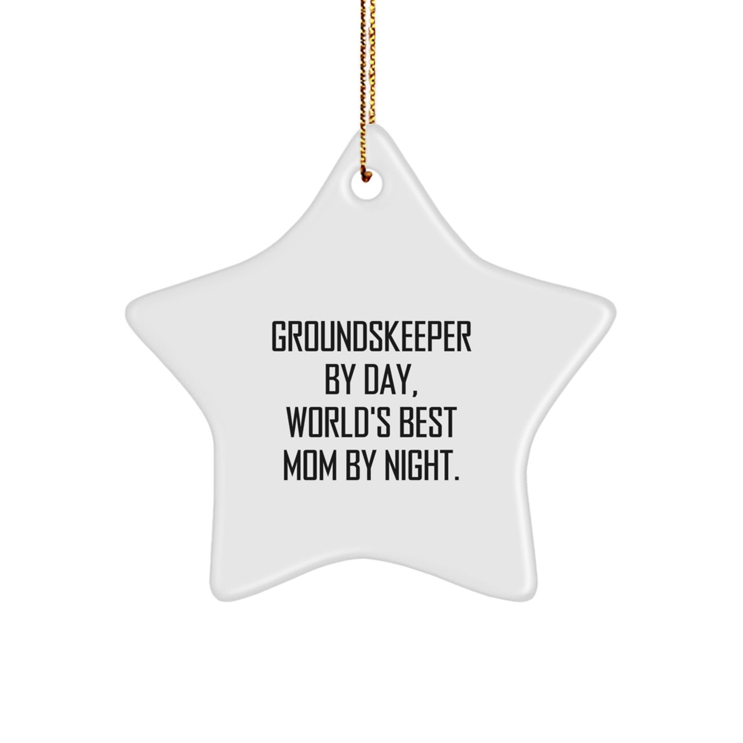 Funny groundskeeper Gifts from Mom, Star Ornament for groundskeeper Men, Christmas Unique Gifts - Image 1