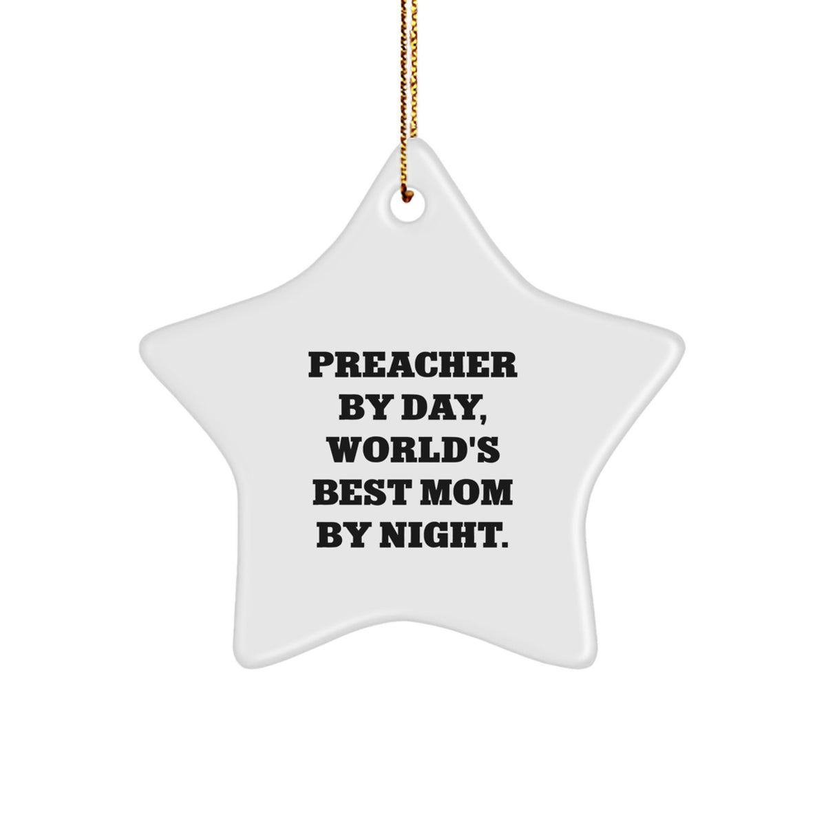 Christmas Ornament Gift Favorite Preacher By Day, World's Best Mom By - Image 1