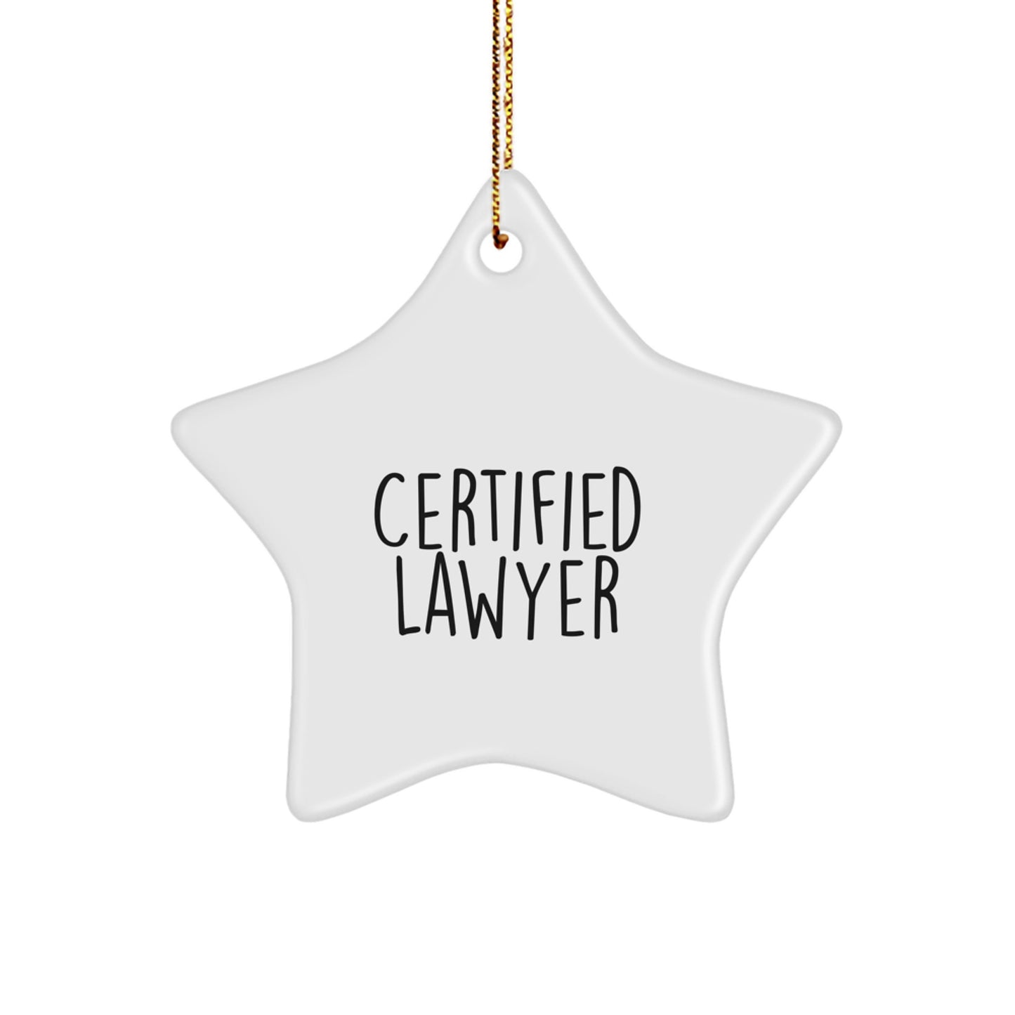Funny Lawyer Gifts from Men, Unique Christmas Star Ornament for Lawyer Colleagues, Certified Lawyer Decorations - Image 1