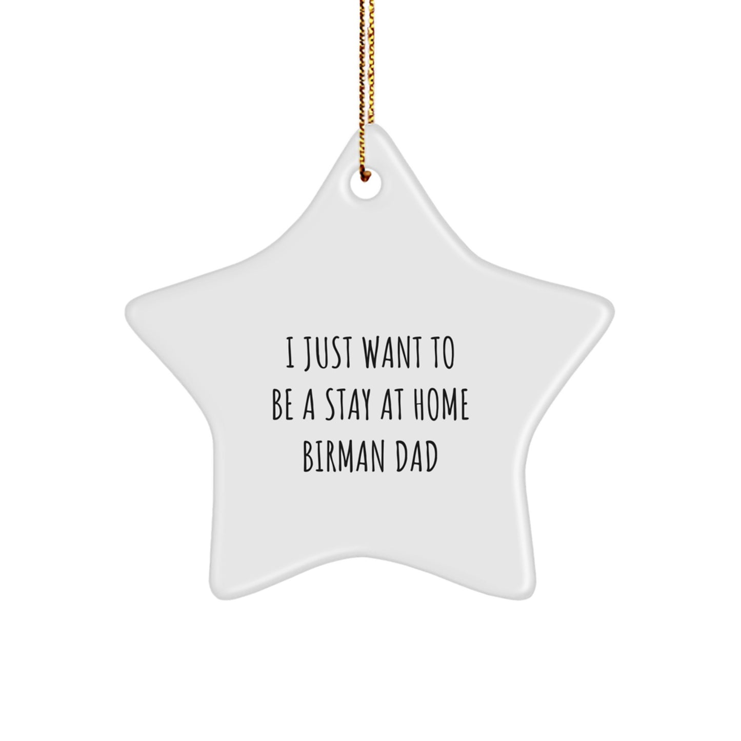 Funny Birman Cat Dad Gifts, I Just Want To Be A Stay At Home Birman Dad, Star Ornament for Men, Unique Christmas Unique Gifts from Family - Image 1