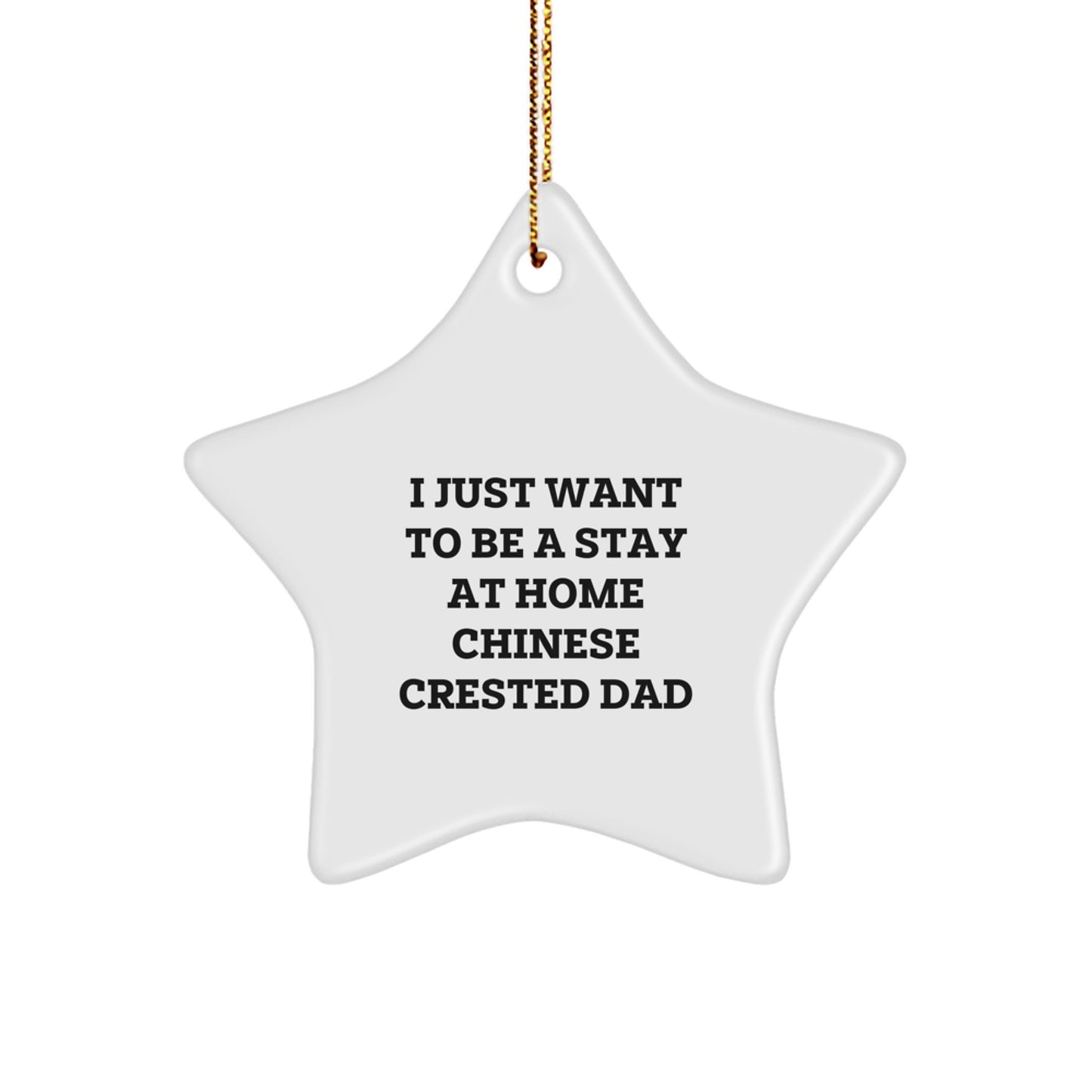 Chinese Crested Dog Lover's Funny Gift, Star Ornament for Home Decor, Gifts from Dad to Chinese Crested Dog, Christmas Unique Gifts - Image 1