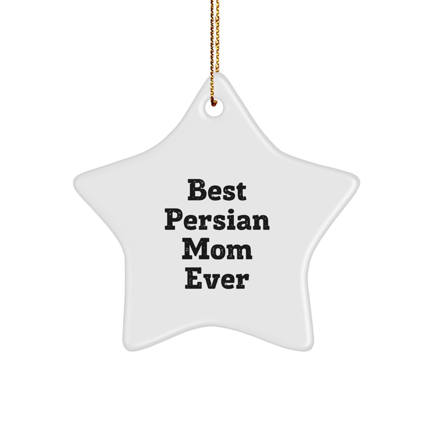 Funny Persian Cat Mom Gifts for Christmas - 'Best Persian Mom Ever' Star Ornament for Her, from Friends, Family, or Coworkers - Image 1