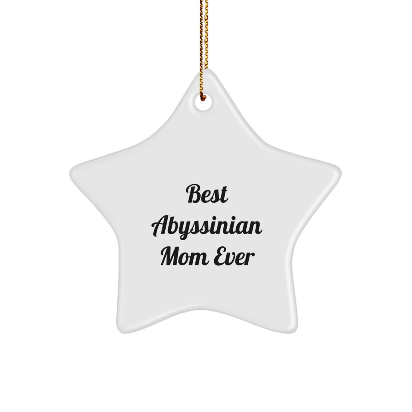 Abyssinian Cat Lovers Gifts from Family - Best Mom Ever Star Ornament for Christmas Decor - Image 1