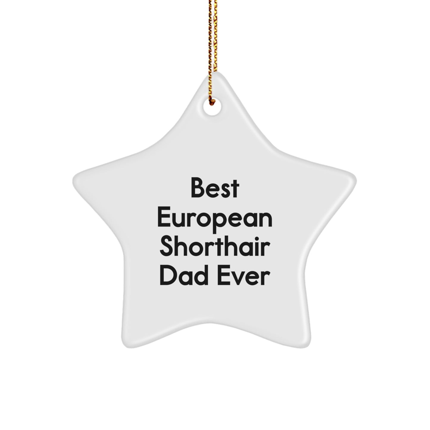 Unique European Shorthair Cat Gifts from Friends - Best Dad Ever Star Ornament for Christmas - Image 1