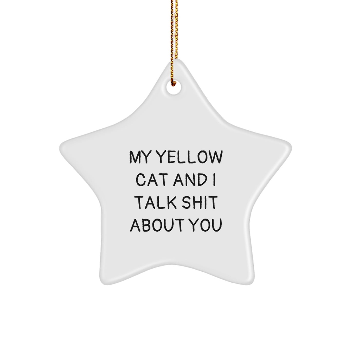 Funny Yellow Cat Star Ornament Gifts from Friends to Yellow Cat Lover - Image 1