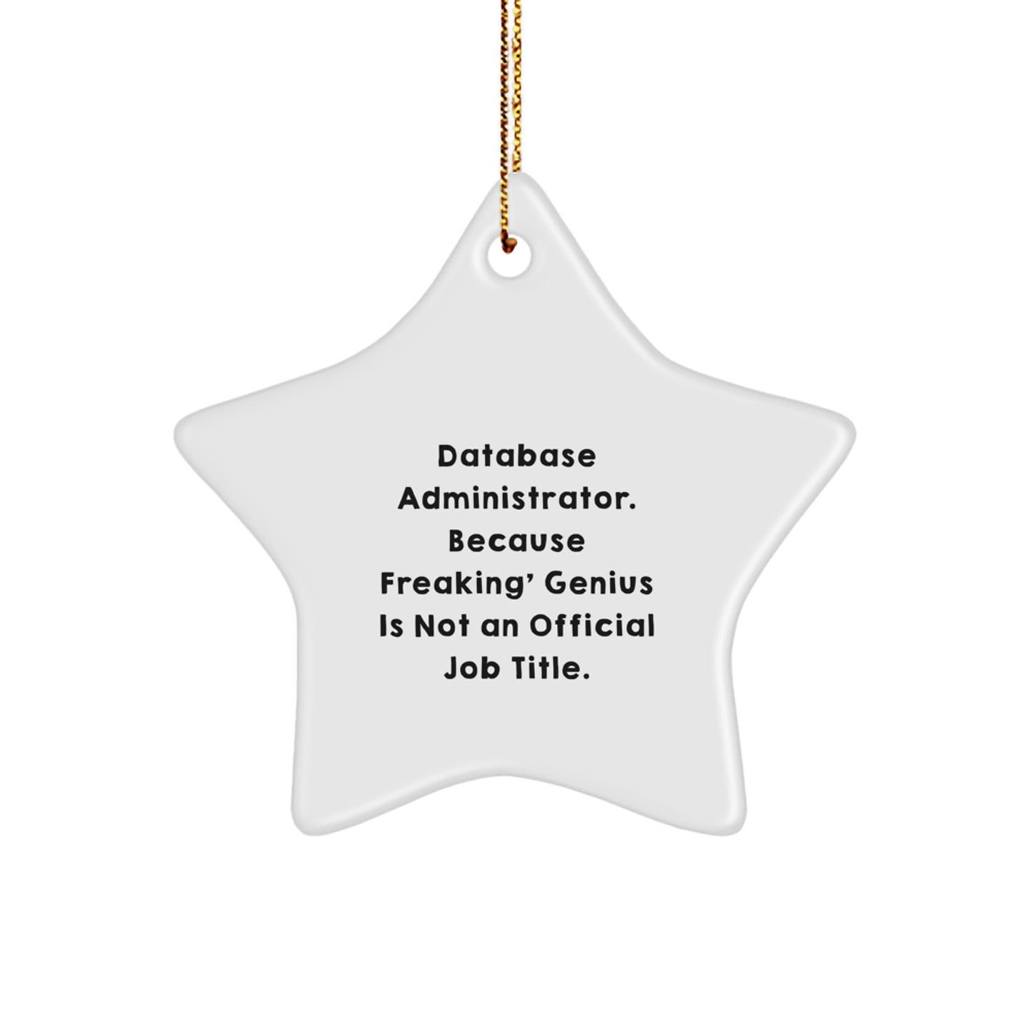 Funny Database Administrator Gifts, Star Ornament with Inspirational Quote, Perfect for Men or Women in the IT Department at Christmas - Image 1