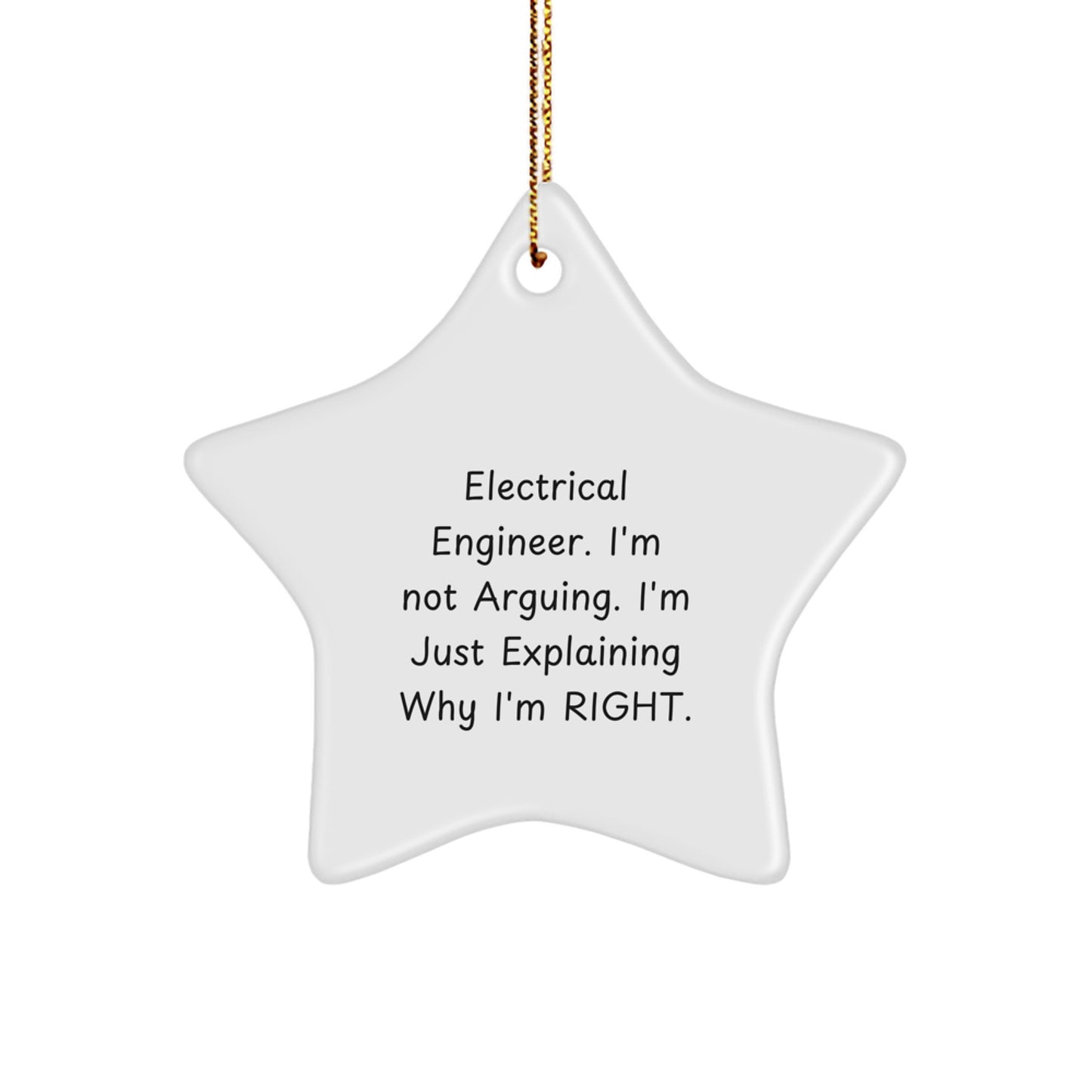 Gifts from Electrical Engineers for Friends and Family - Quirky Star Ornament, Funny Christmas Decoration, 'I'm Not Arguing, I'm Just Explaining Why I'm Right' - Unique Gifts for Men and Women - Image 1