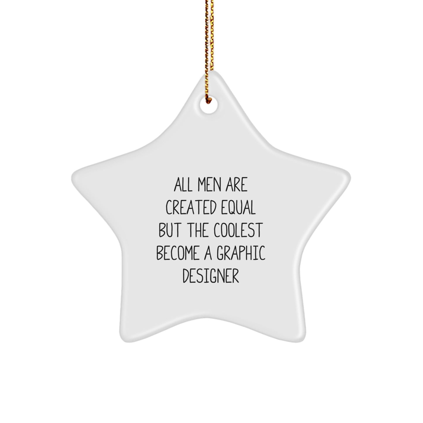 Funny Graphic Designer Star Ornament Gifts from Men for Christmas Unique Decorations - Image 1