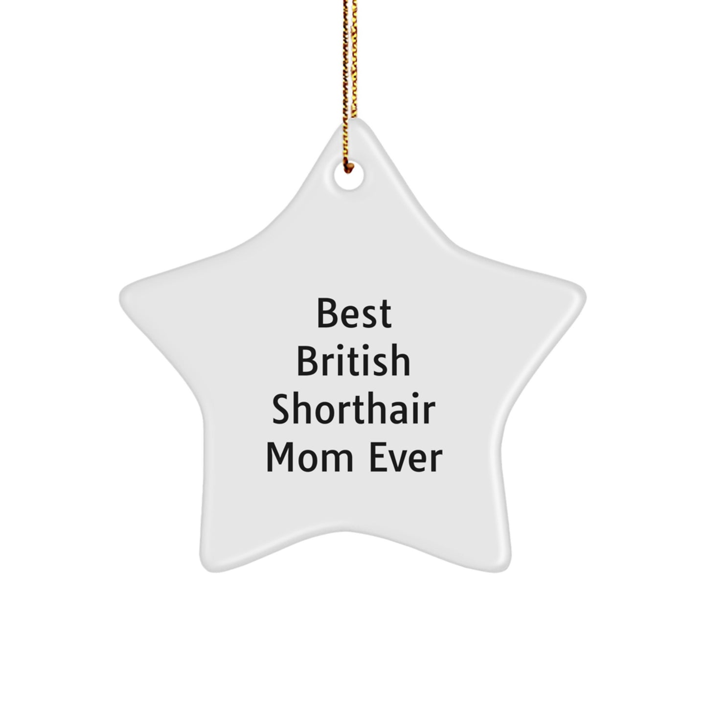 British Shorthair Cat Gifts, Funny Quote Star Ornament for Mom, Gifts from Family, Perfect for Christmas Decor, British Shorthair Cat Lovers Unique Present - Image 1